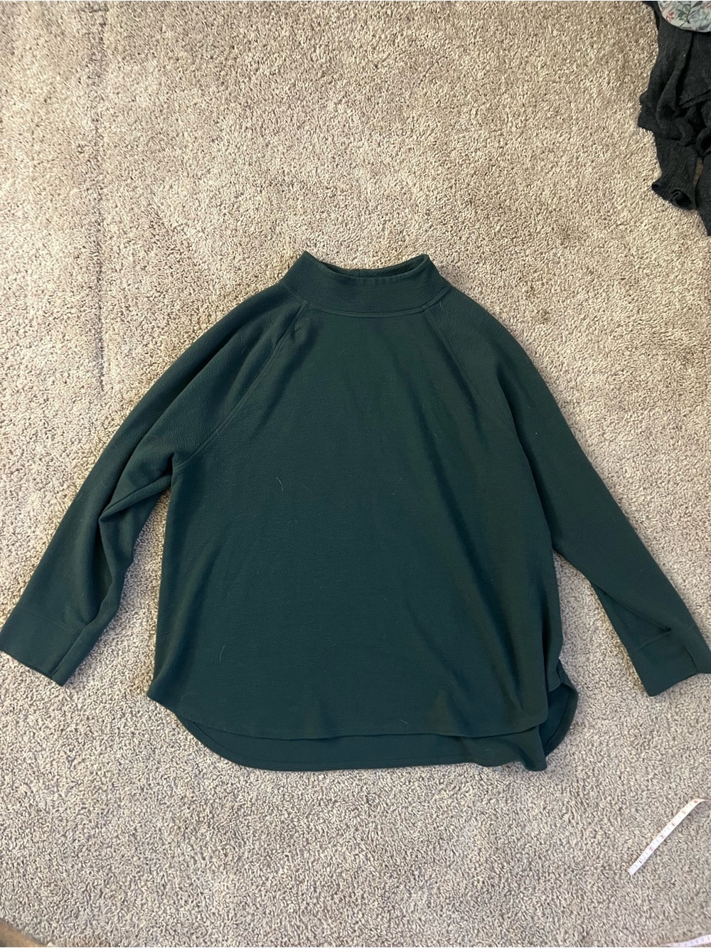 Ava & Viv Dark Green Mock Neck Thick Long Sleeve Shirt
